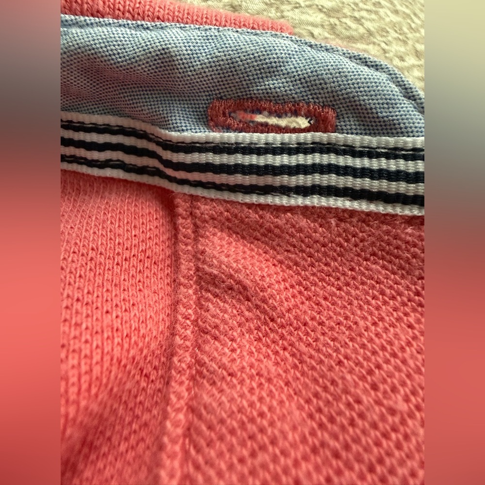 Tommy Hilfiger Men's L Pink Polo Shirt 100% Cotton Flag Logo Preppy - Picture 5 of 13